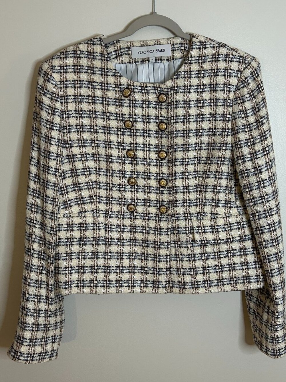 Veronica Beard Tweed Pattern Evening Jacket Size XL/14